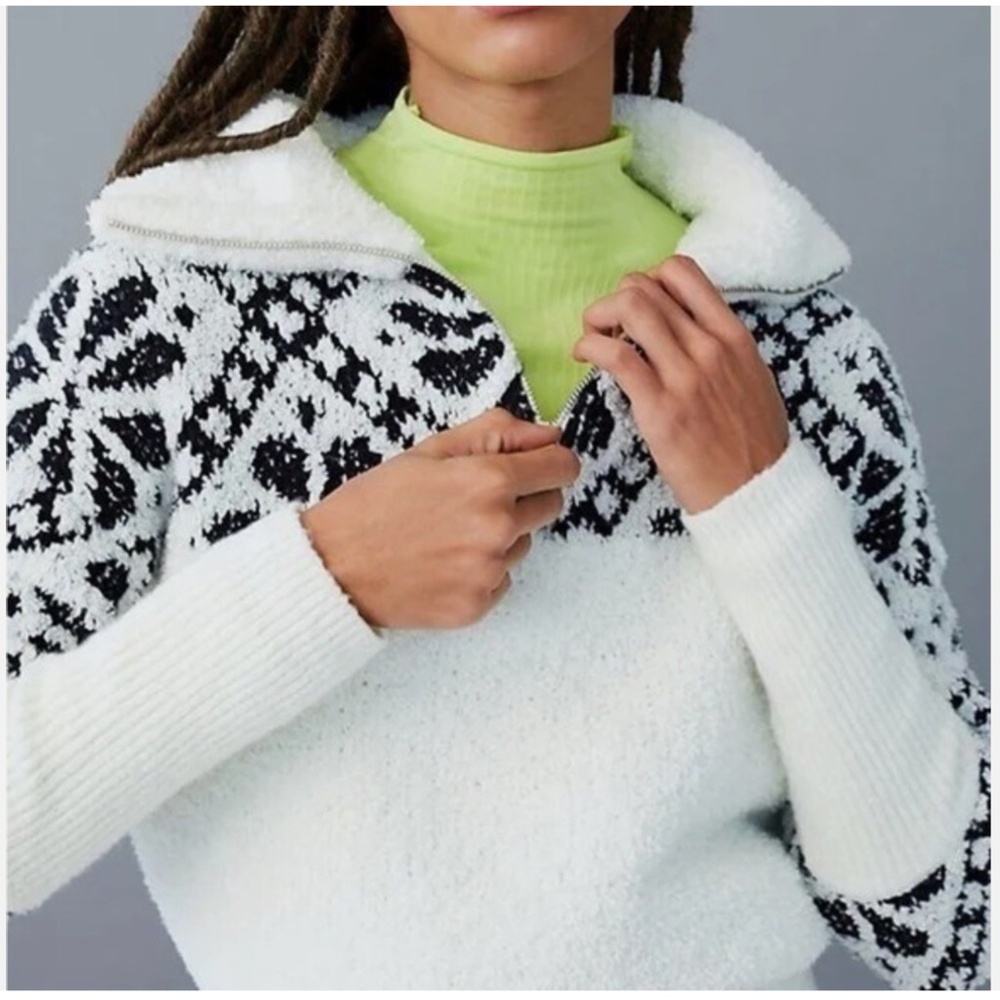 Anthropologie Pilcro Maia Cropped Quarter-Zip Pullover sweater